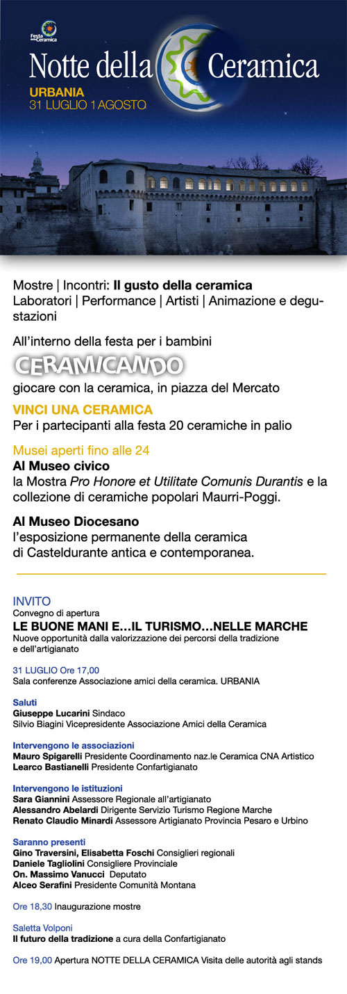 Notte della ceramica Urbania